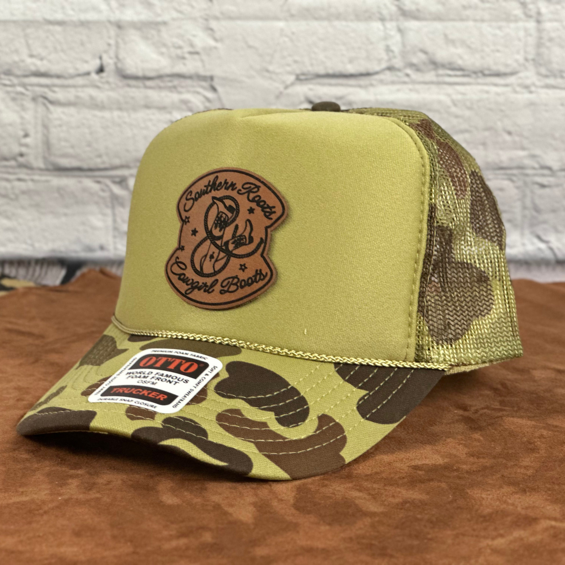Otto Camo Foam Trucker Cap – Laser Engraved Patch Hat - Southern Roots - Whiskey Shoals