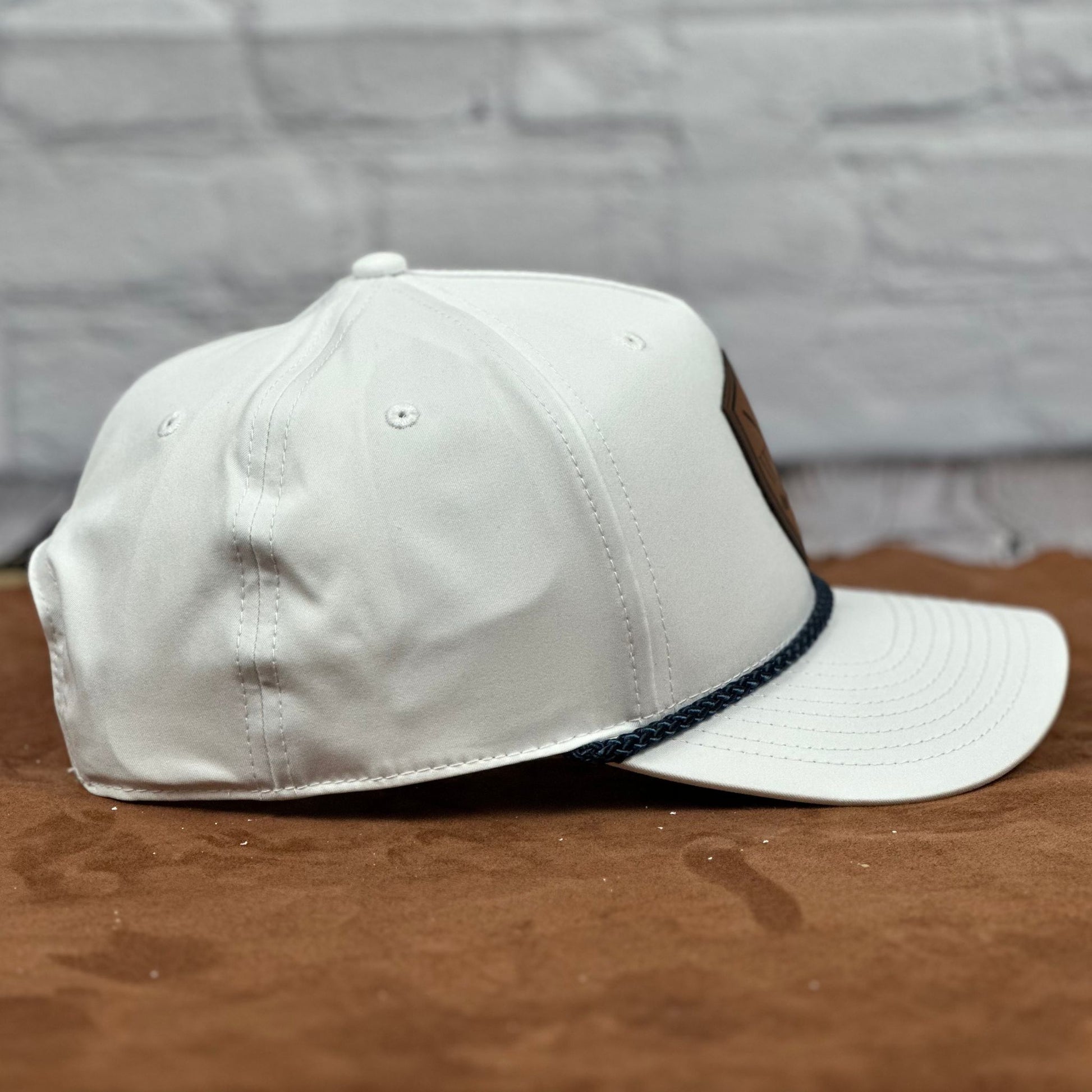 Golf Crest, Richardson 258 Trucker Hat – Engraved Leatherette Patch Golf Hat - Whiskey Shoals