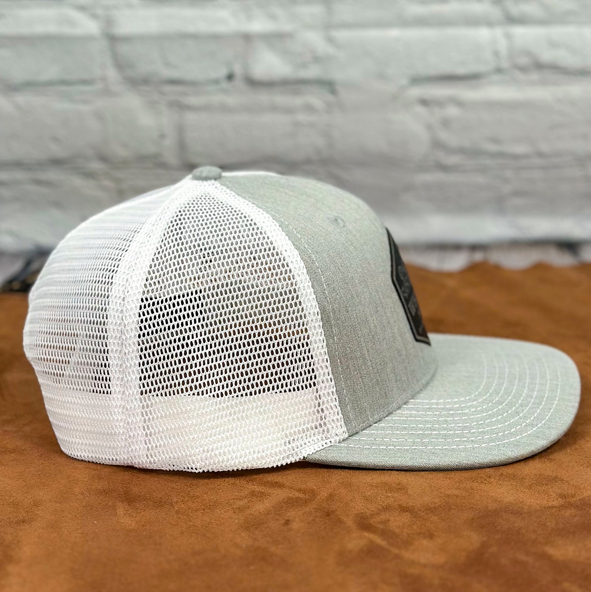 Richardson 112 Trucker Hat – Engraved Leatherette Patch Hat - Whiskey Shoals