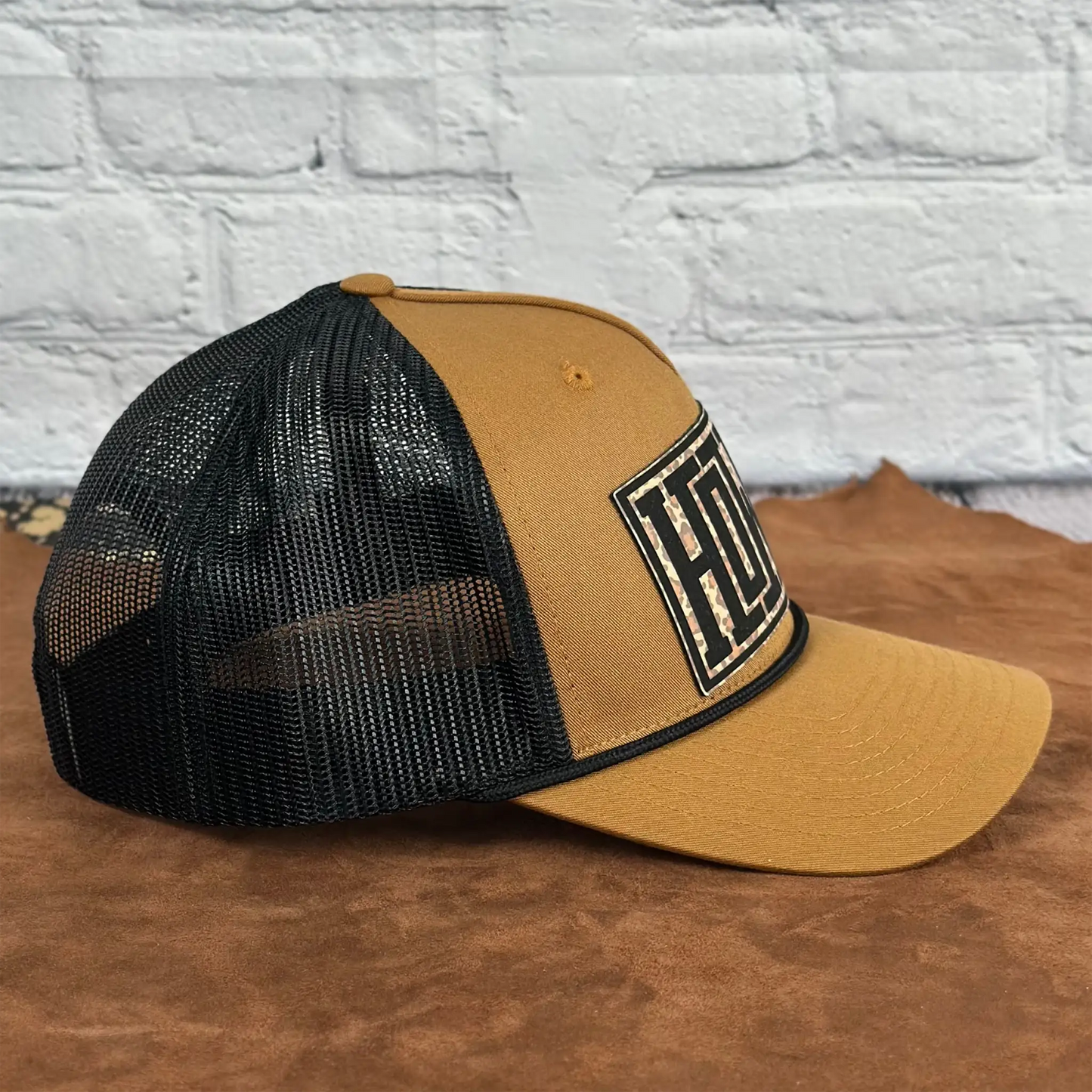 Howdy - Richardson 112 Trucker Hat With Black Rope – Engraved Leatherette Patch Hat
