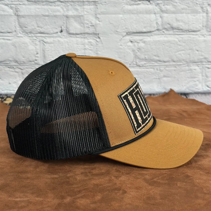 Howdy - Richardson 112 Trucker Hat With Black Rope – Engraved Leatherette Patch Hat
